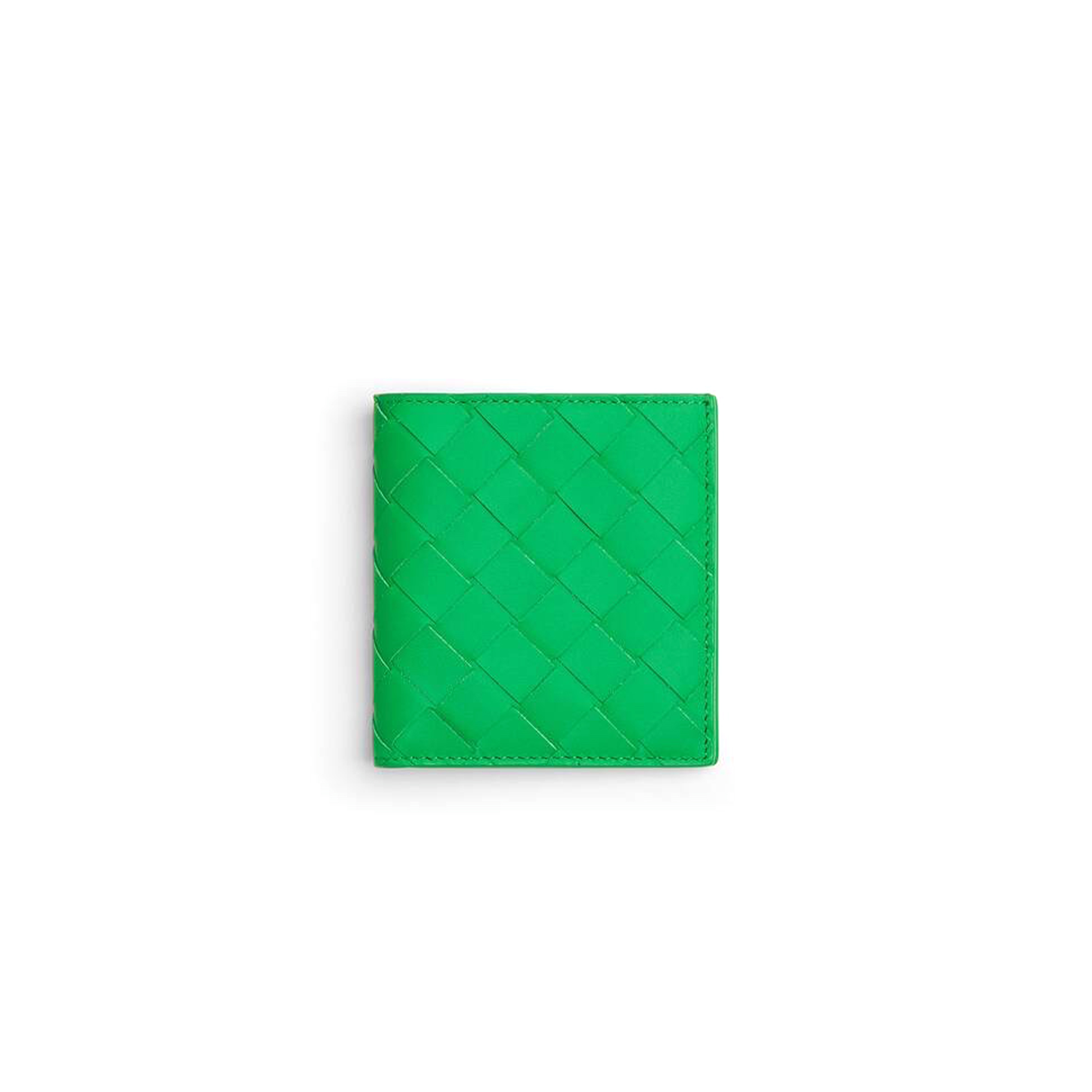 BOTTEGA VENETA INTRECCIATO BI-FOLD WALLET PARAKEET 749400 (10*9.5*1cm)